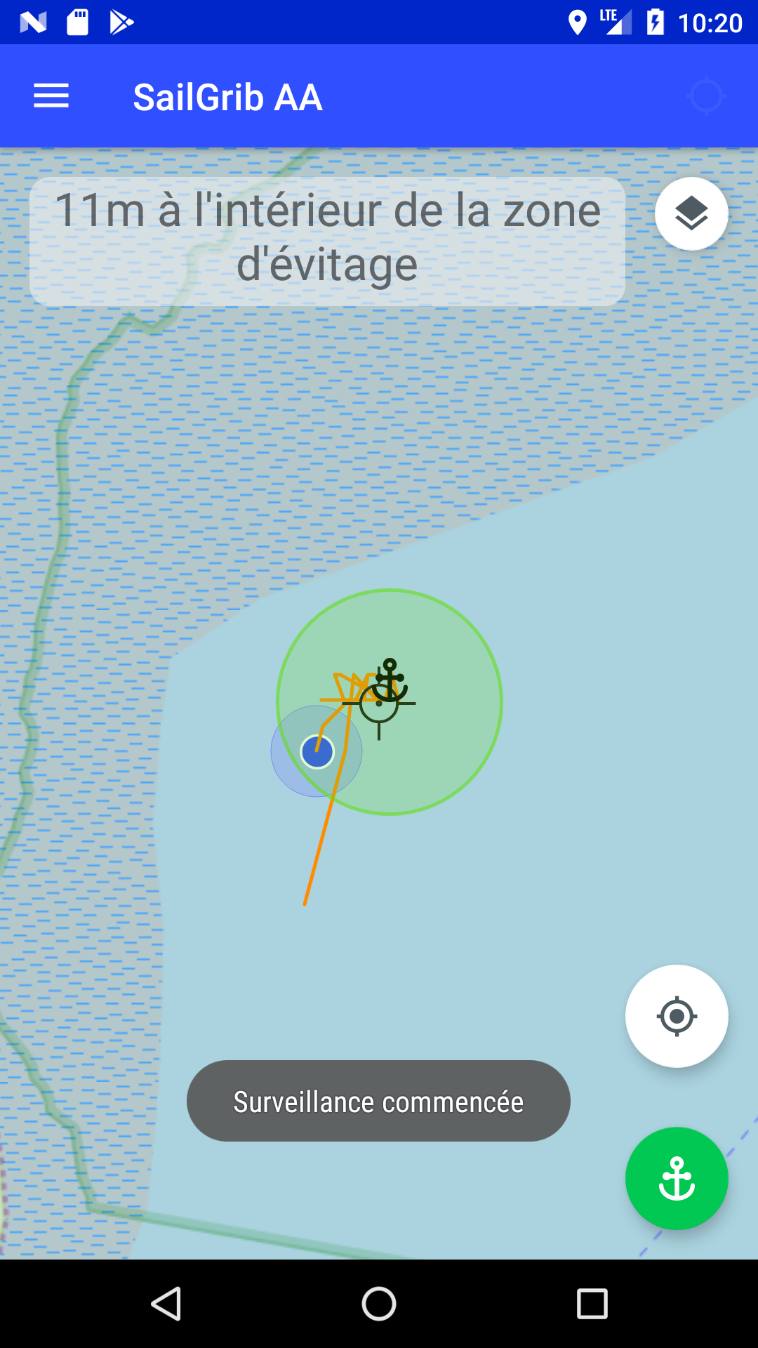 SailGrib AA (alarme de mouillage) screenshot