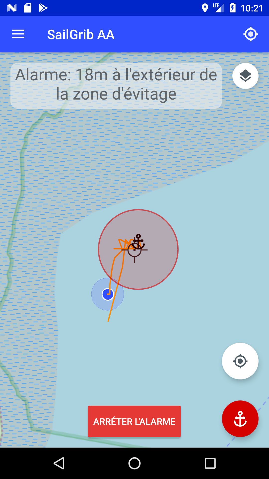 SailGrib AA (alarme de mouillage) screenshot